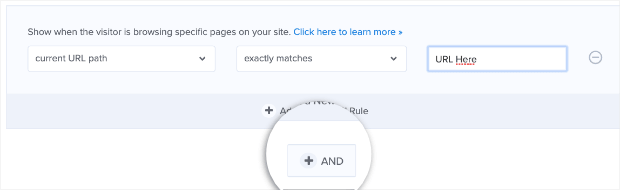 Add another URL to the display rules