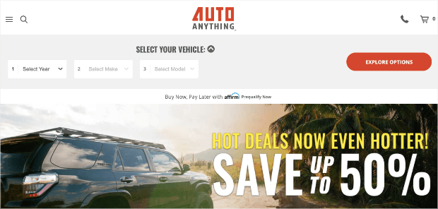 AutoAnything homepage example - how does optinmonster work
