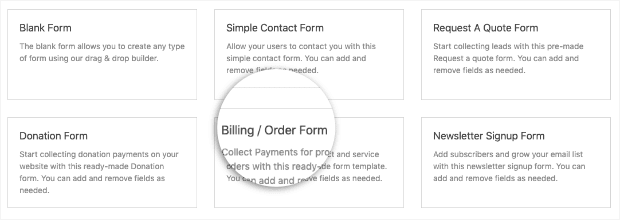 Billing Order Form Template