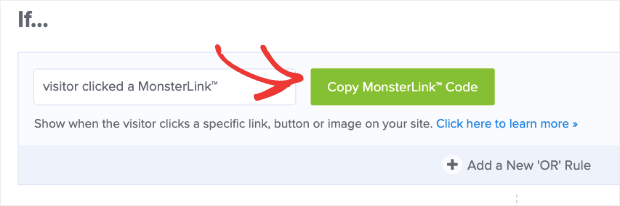 Copy MonsterLink Code new OptinMonster editor