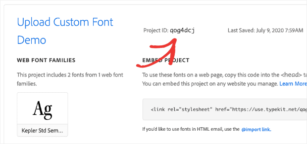 Project ID upload a custom font-min - OptinMonster Project ID upload a custom font min