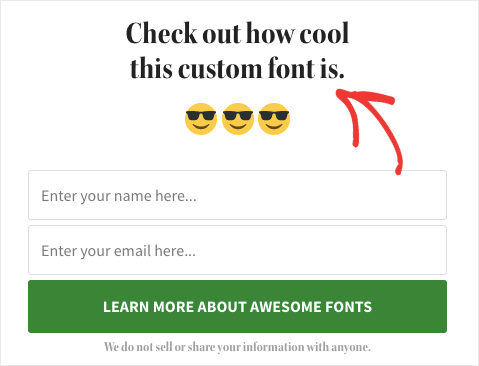 cool custom font demo-min - OptinMonster cool custom font demo