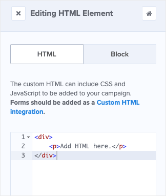 custom HTML fieldbox in OptinMonster campaign