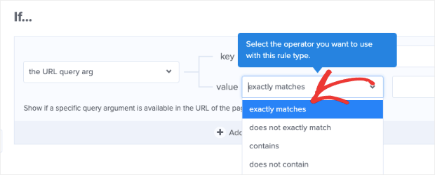 URL query key exactly matches