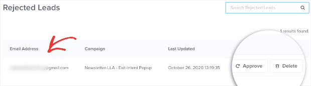 Rejected Leads from TruLead-min - OptinMonster Rejected Leads from TruLead