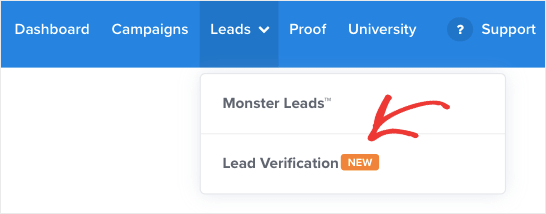 Sign up for lead verification