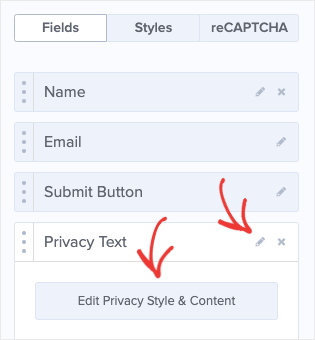 Edit Privacy and Style Content