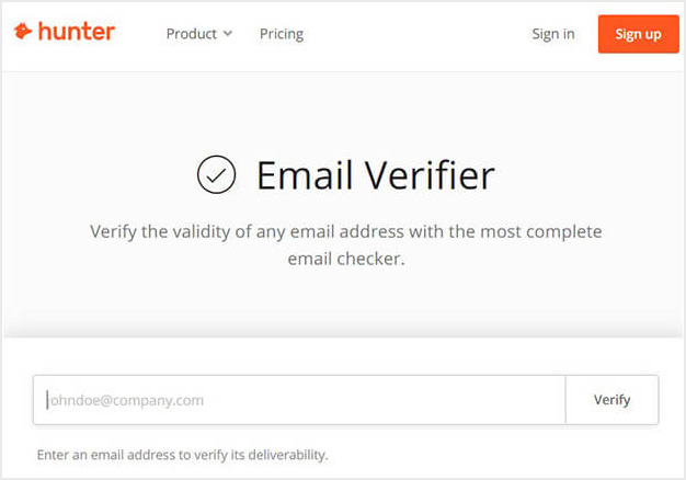 hunter.io email verifier