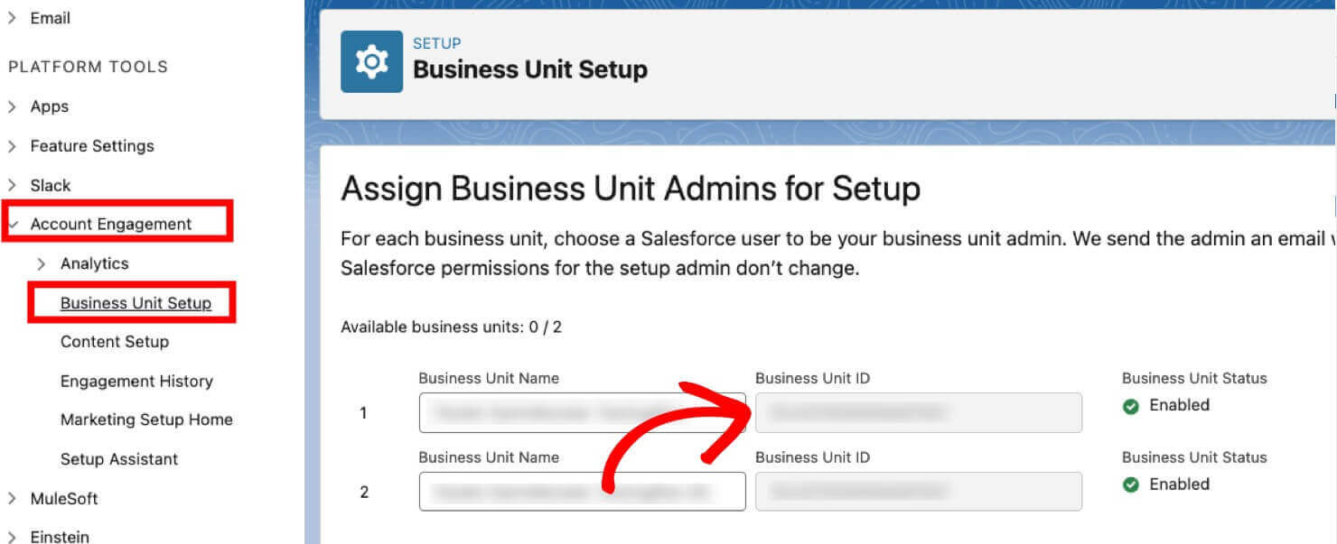 2-mcae-business-unit-setup - OptinMonster MCAE business unit setup