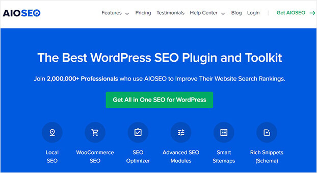 All in One SEO home page_