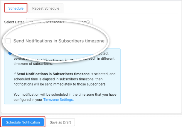 subscriber timezone