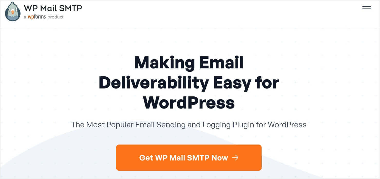 wp-mail-smtp-homepage - OptinMonster WP Mail SMTP homepage - the best plugin for your WordPress SMTP settings