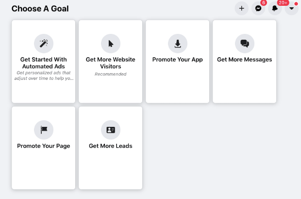 choose a goal with facebook ads-min