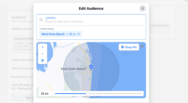 target facebook ads by location