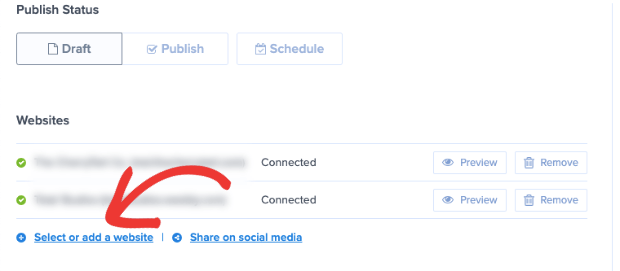Add site in optinmonster publish page - OptinMonster Add site in optinmonster publish page