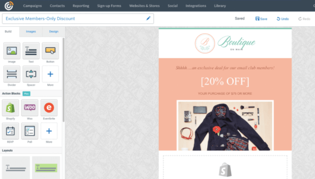 Constant Contact Shopify dashboard - OptinMonster Constant Contact Shopify dashboard