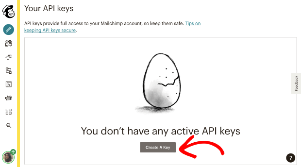 Create api key in Mailchimp - OptinMonster Create api key in Mailchimp