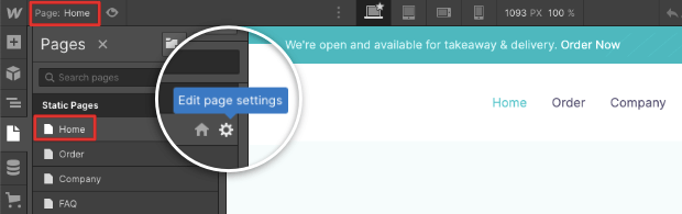 Edit page settings in Webflow - OptinMonster Edit page settings in Webflow