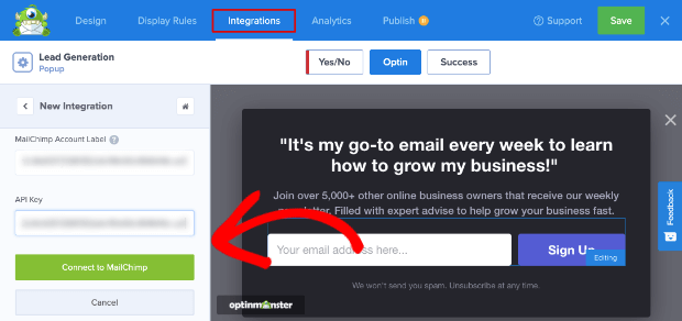 Integrate Mailchimp with Optinmonster - OptinMonster Integrate Mailchimp with Optinmonster