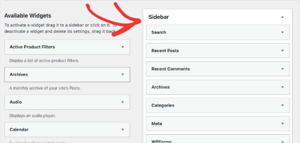 list of sidebar menu items - OptinMonster list of sidebar menu items