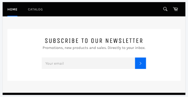 Shopify newsletter signup