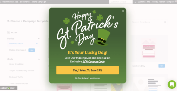 st patricks day popup template demo