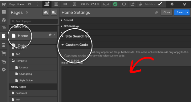 Webflow custom code - OptinMonster Webflow custom code