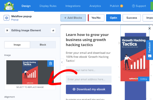 Add Image to campaign - OptinMonster Add Image to campaign