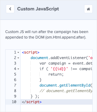 enter javascript to redo the css - OptinMonster enter javascript to redo the css