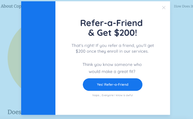 refer a friend form popup demo updated - OptinMonster refer a friend form popup demo updated