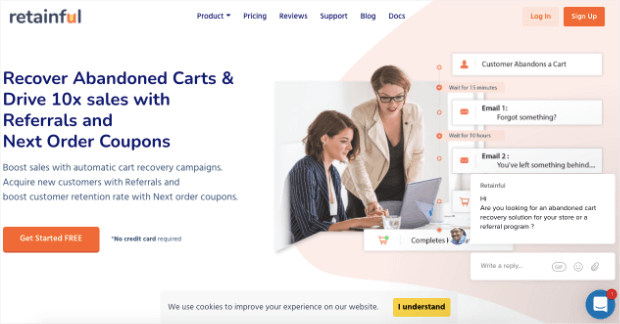 retainful homepage - OptinMonster retainful homepage