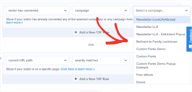 select the campaign a user converted from - OptinMonster select the campaign a user converted from