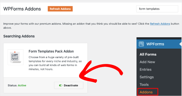 wpforms form templates addon - OptinMonster wpforms form templates addon