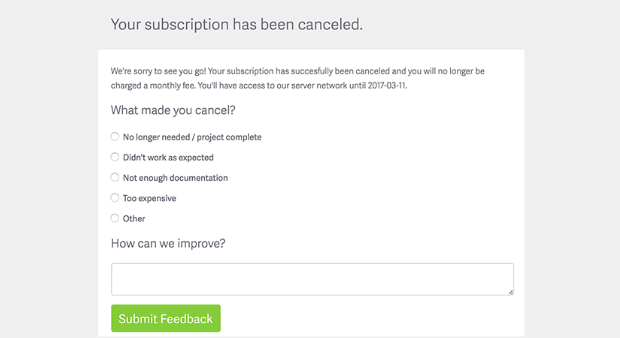 cancellation survey - OptinMonster cancellation survey