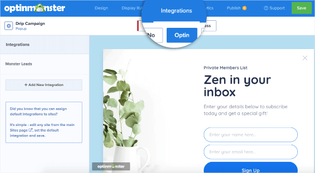 integrations in your optinmonster account - OptinMonster integrations in your optinmonster account