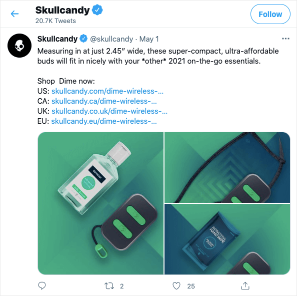 skullcandy twitter post