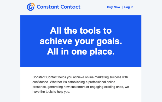constant contact promotional email