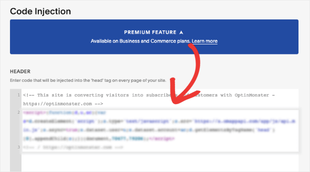 inject code into your squarespace site header - OptinMonster inject code into your squarespace site header