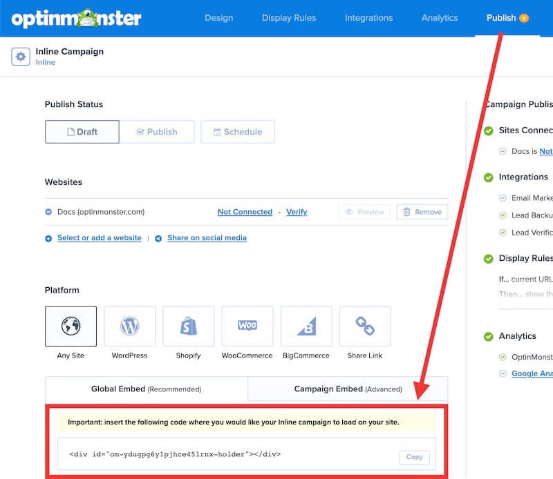 HTML Placeholder code for Inline Campaign. - OptinMonster HTML Placeholder code for Inline Campaign.