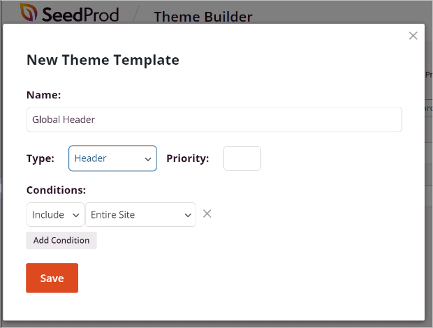 seedprod header conditions
