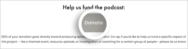 The Writer’s Co-op invites listeners to donate to support production costs for their podcast