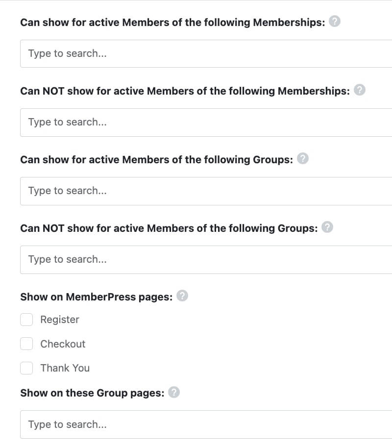 MemberPress settings in the OptinMonster WordPress plugin.