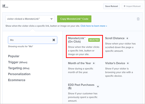 display-rules-monsterlinks - OptinMonster