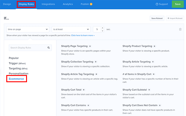 ecommerce-targeting-rules - OptinMonster