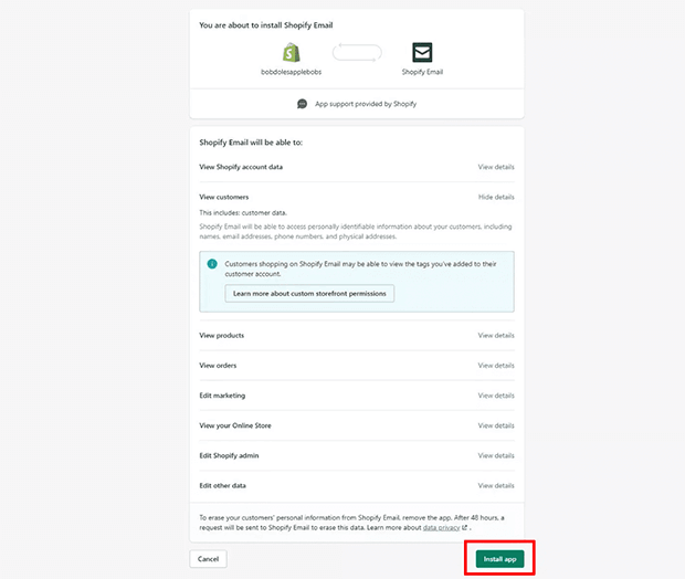 shopify-email-app-install - OptinMonster
