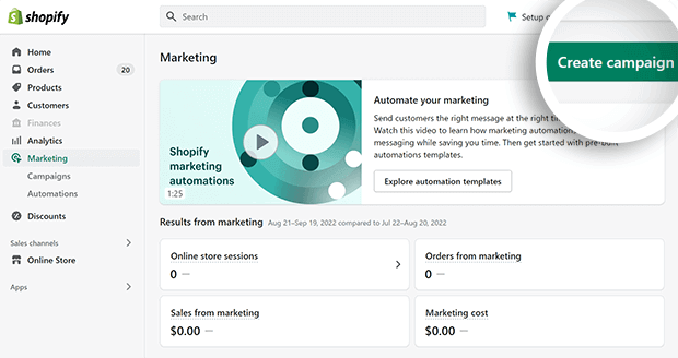 shopify-marketing-create-campaign - OptinMonster