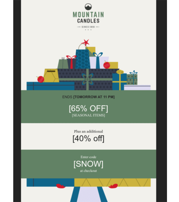 Black Friday email template from Constant Contact