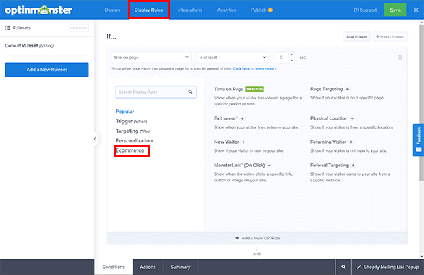 display-rules-ecommerce - OptinMonster