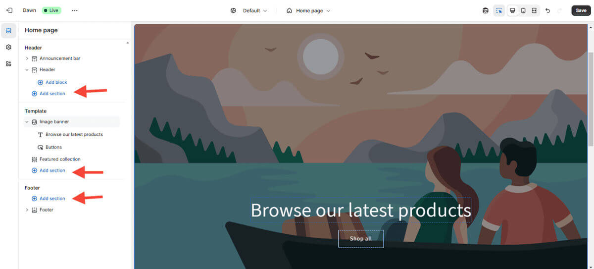 add-section - OptinMonster Add section to page