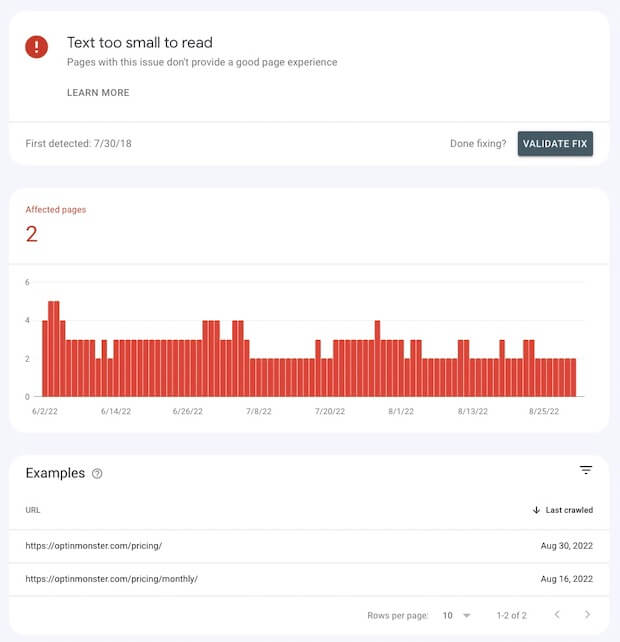 22. Google Search Console - Text Too Small to Read - OptinMonster Google Search Console - Text Too Small to Read